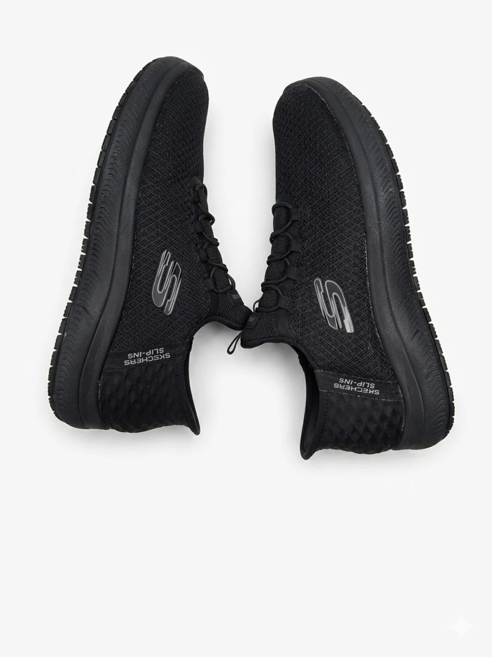 Skechers Black Knit Slip-On Athletic Sneakers with Red Insole - Picture 3 of 3